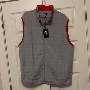 FootJoy Men's Vest in Gray with Red Accents